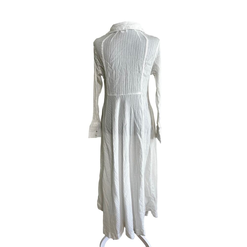 Free People Maxi Dress Womens XS White Pintuck Button Front Long Sleeve Prairie - Picture 5 of 9